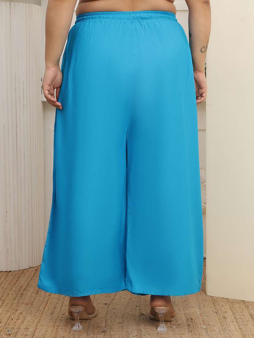 women pack of 2 plus size solid palazzo - 22379035 -  Standard Image - 4