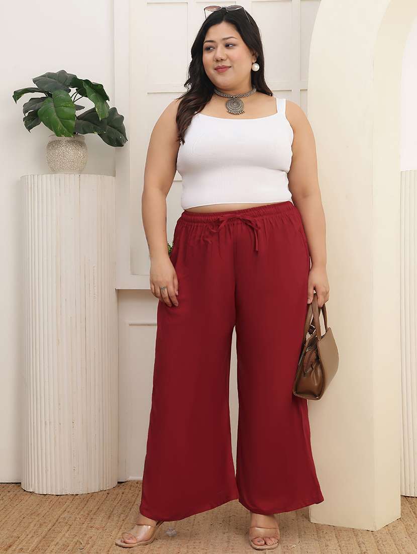 women pack of 2 plus size solid palazzo - 22379058 -  Standard Image - 6