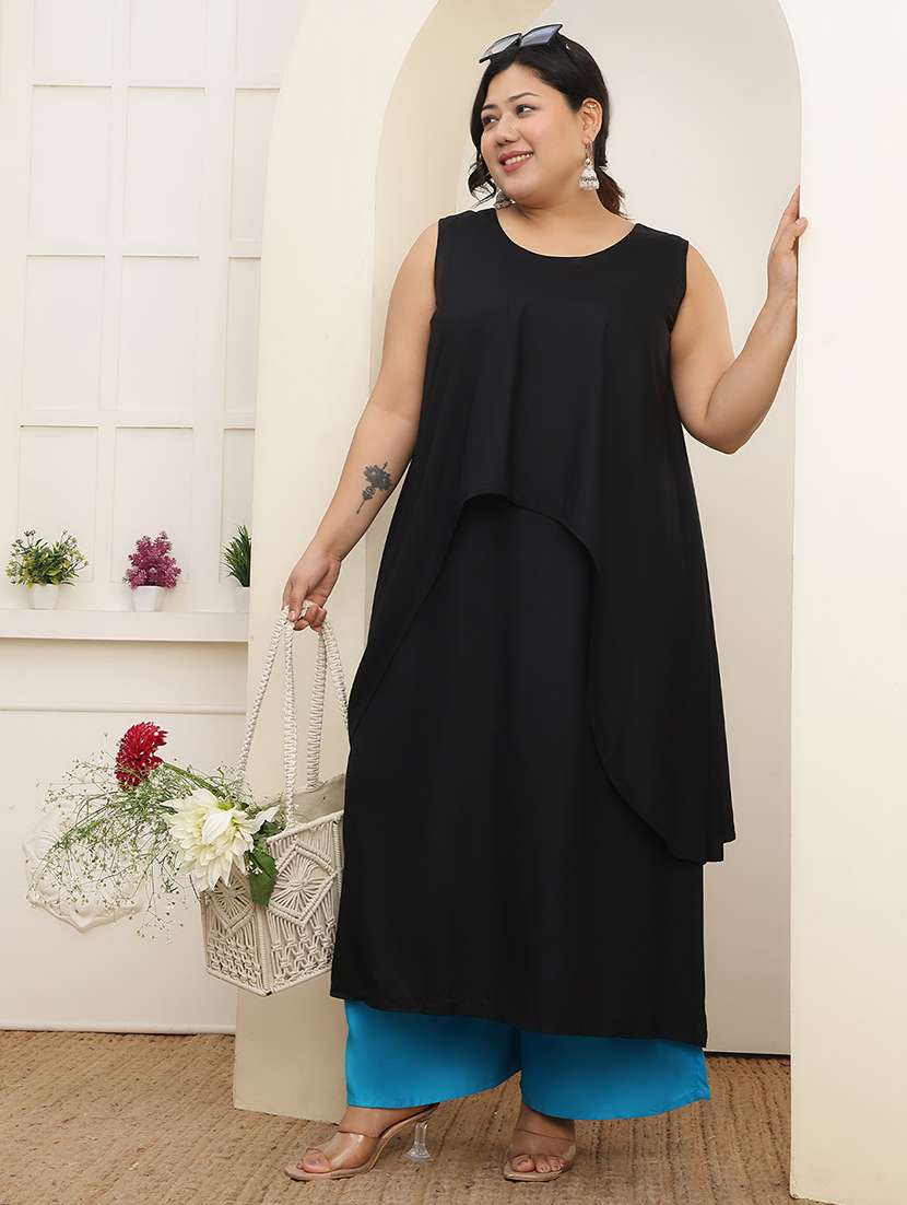 Women Pack Of 2 Plus Size Solid Palazzo - 22379096 -  Standard Image - 6