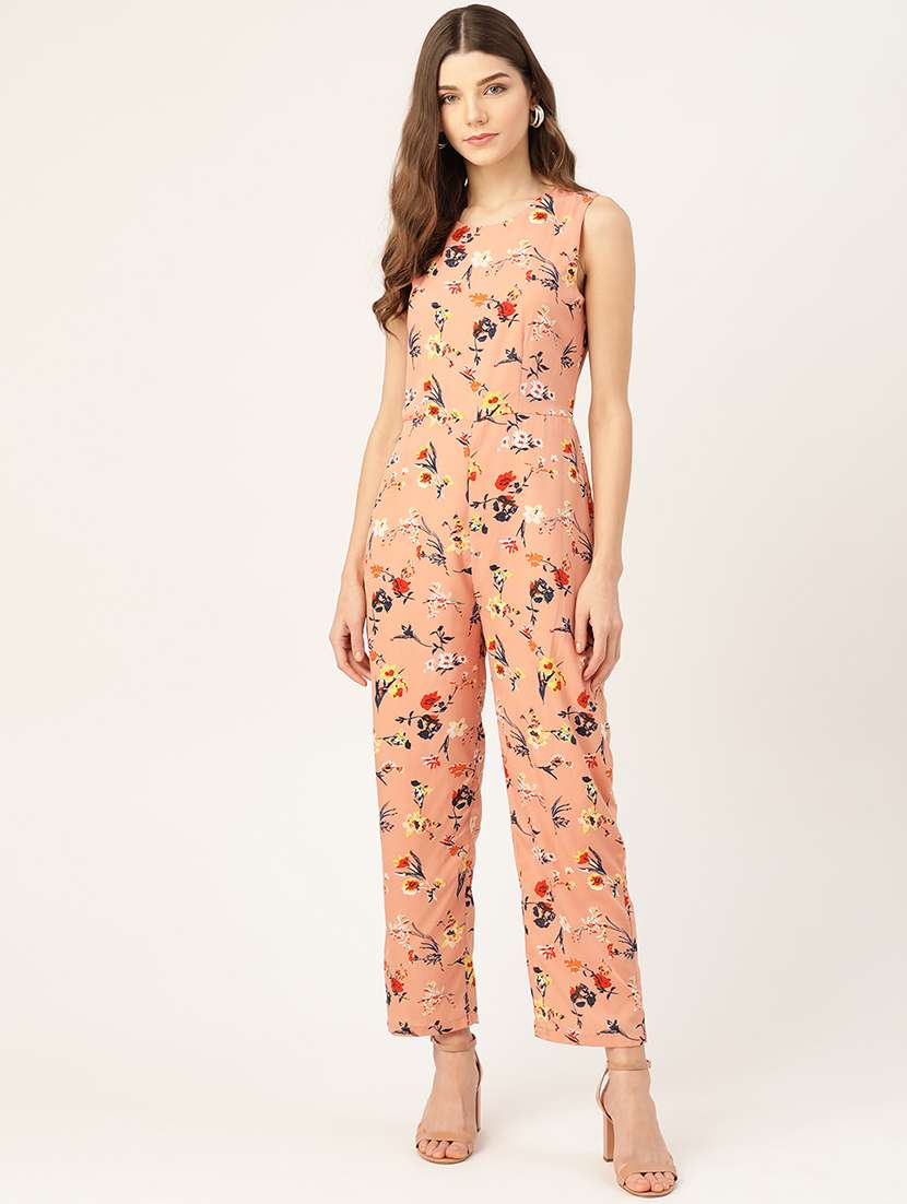 women floral print sleeveless jumpsuit