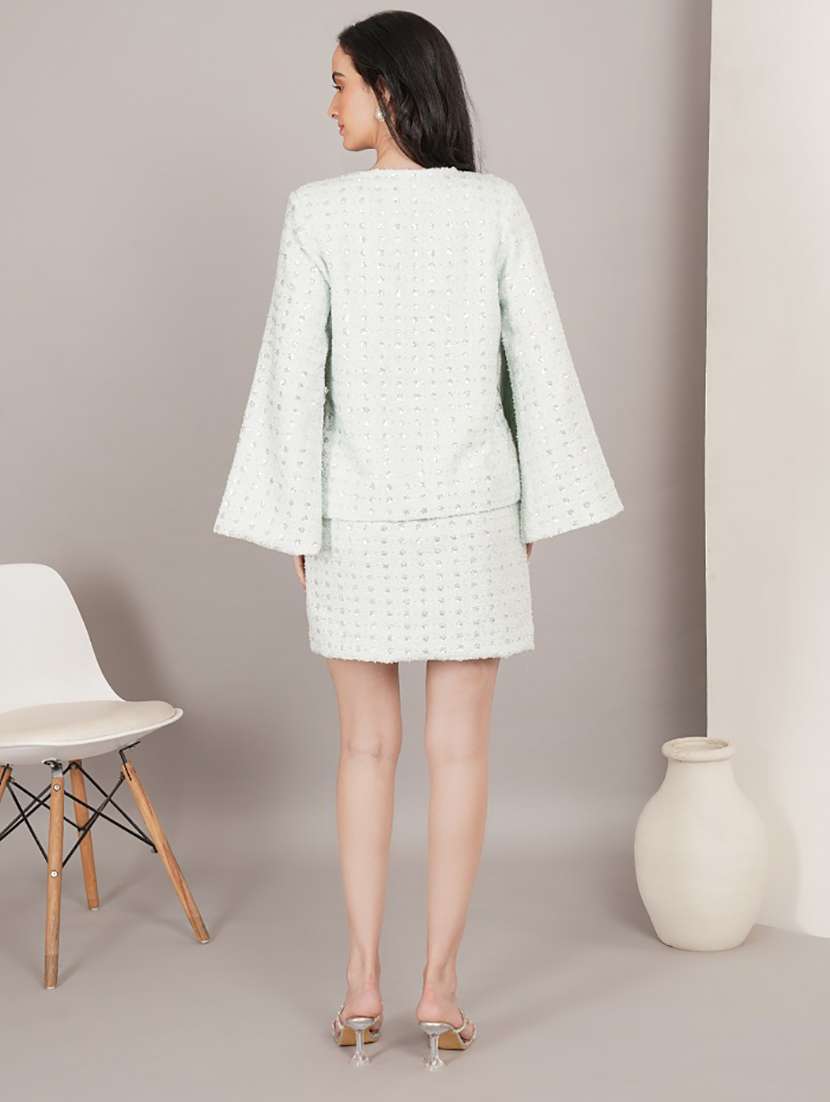 women self designed blazer and skirt co-ord set - 22379198 -  Standard Image - 4