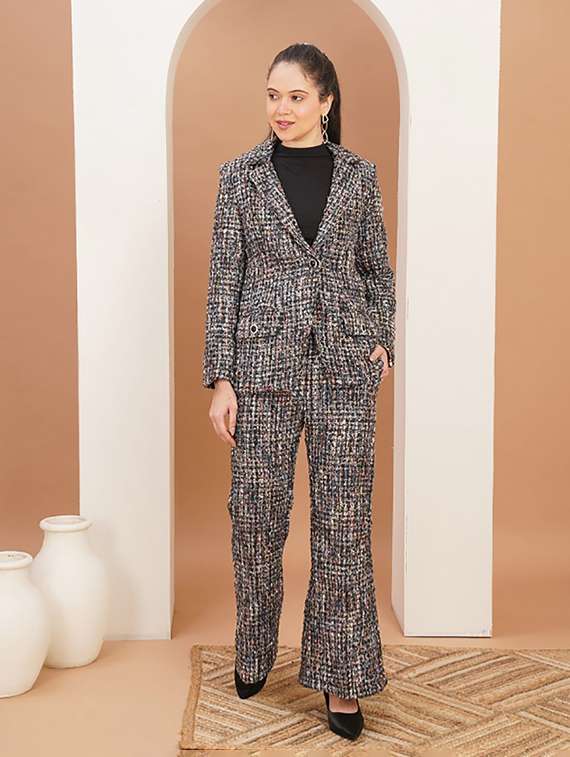 women self designed blazer and trouser co-ord set - 22379201 -  Standard Image - 1