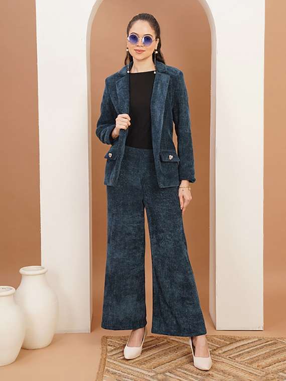 women self designed blazer and trouser co-ord set - 22379205 -  Standard Image - 1