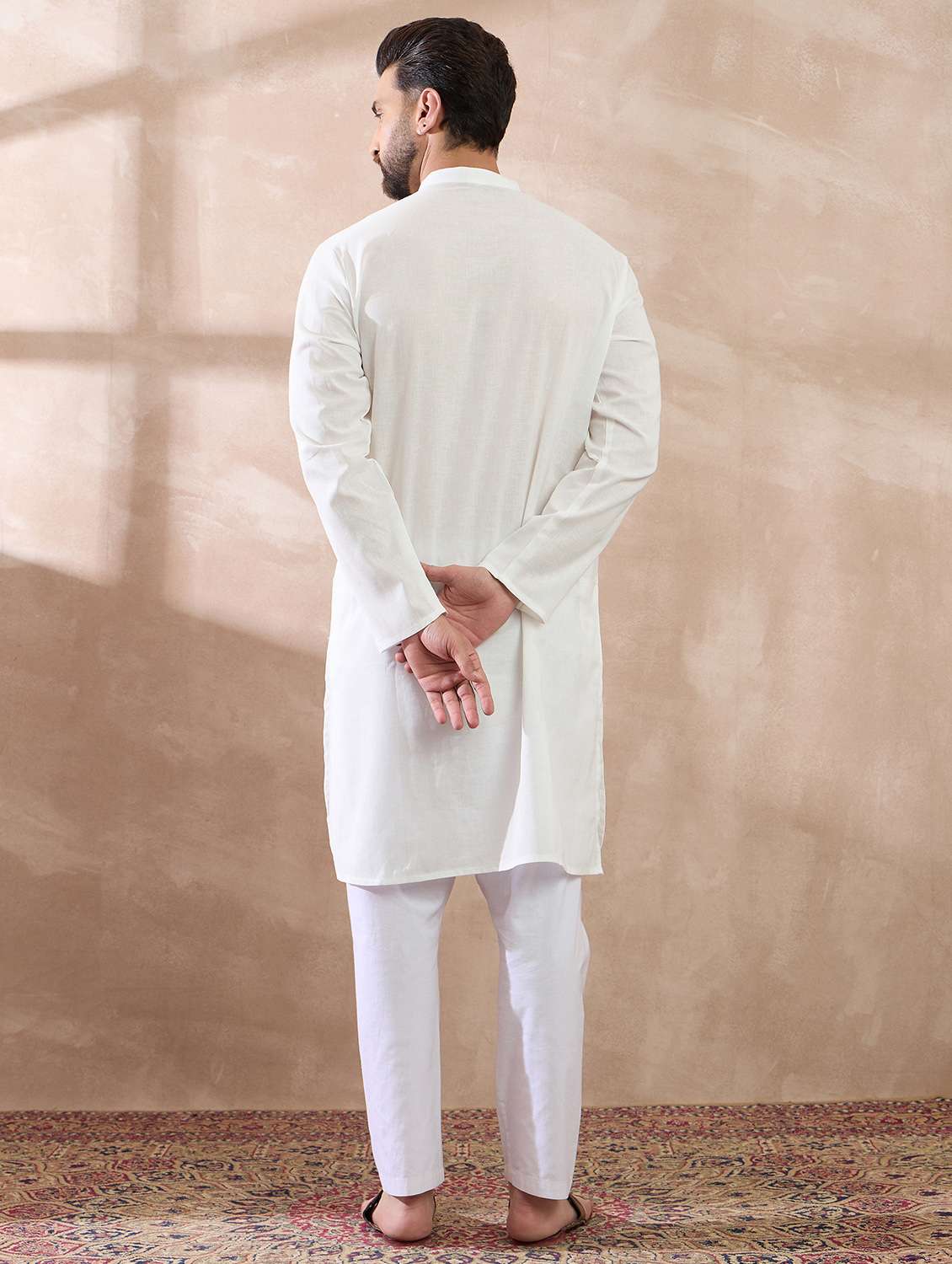 men solid long sleeve kurta - 22379252 -  Standard Image - 4