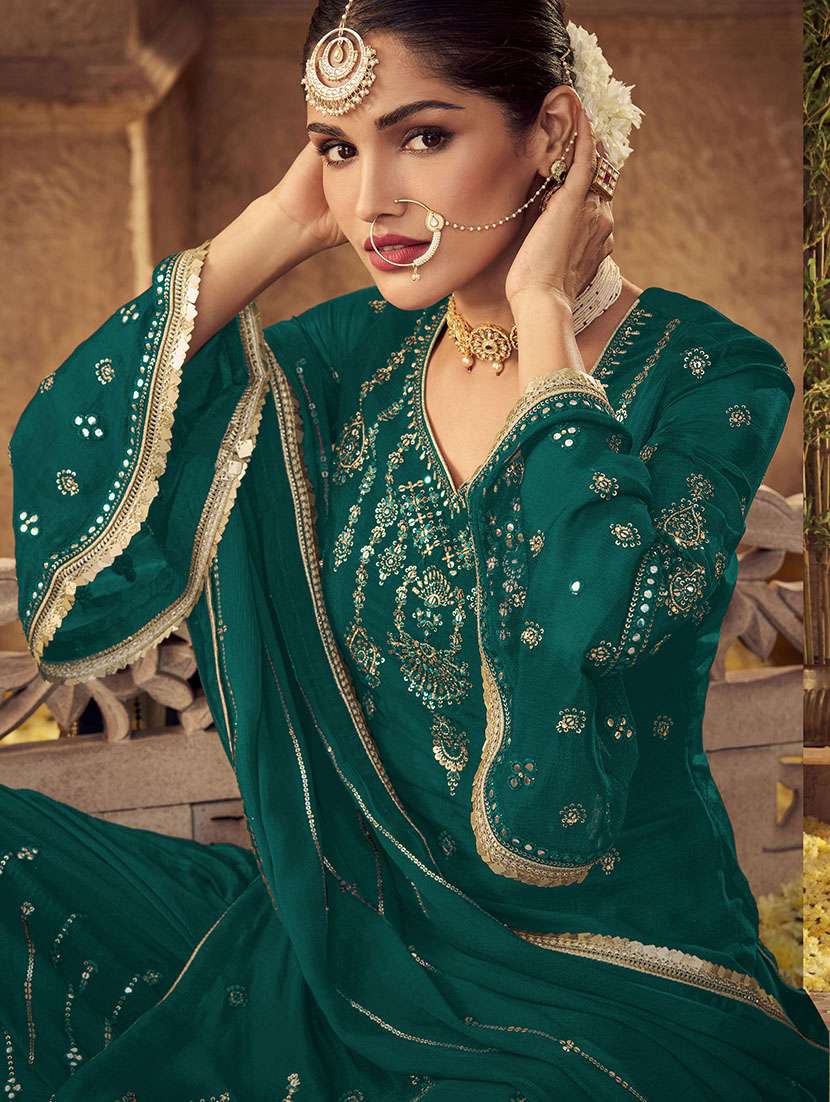 women solid with work semi-stitched suit set - 22379287 -  Standard Image - 1