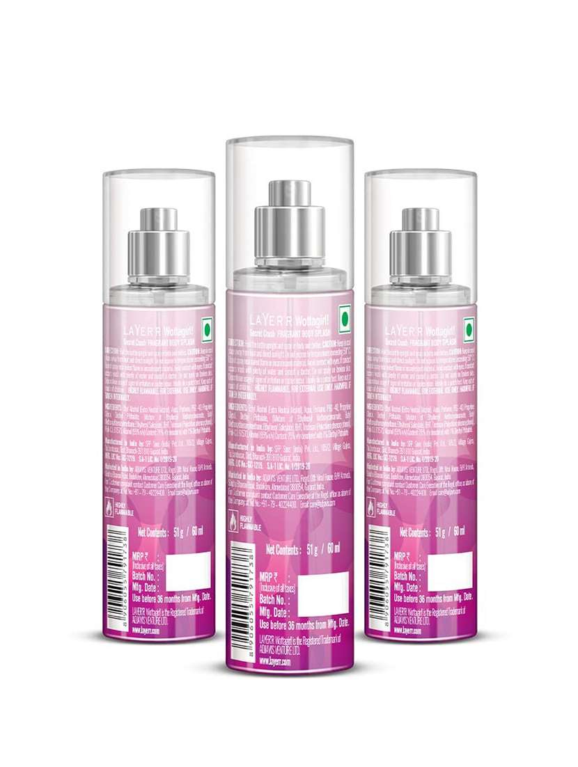 layer'r wottagirl secret crush body spray for women, 180ml (floral) - 22379320 -  Standard Image - 1
