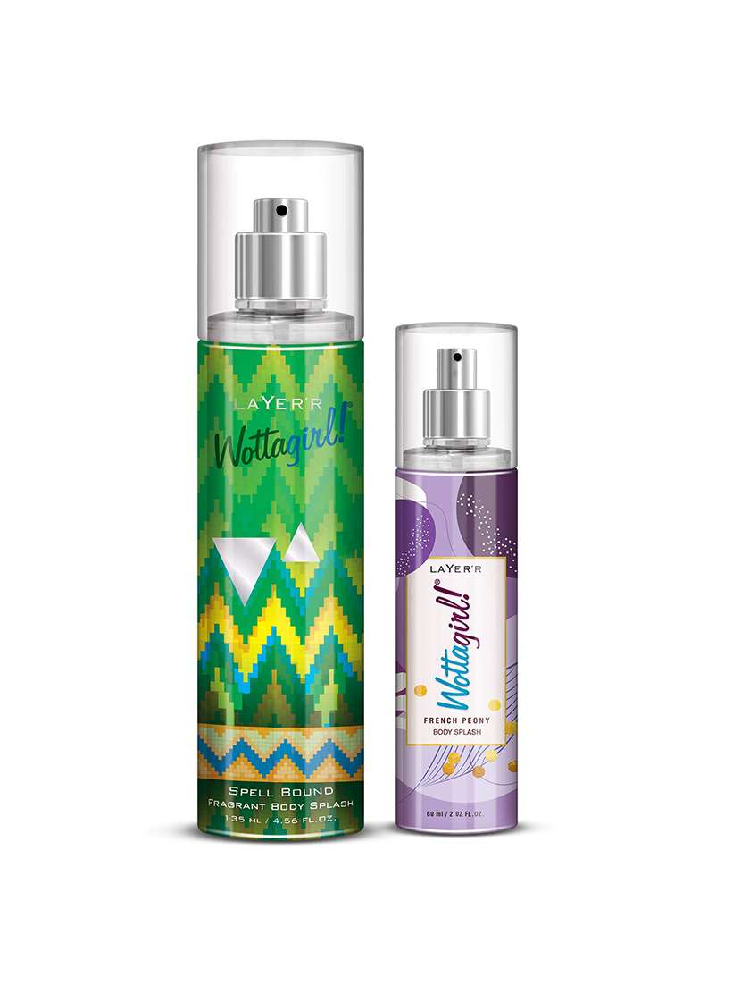 layer'r wottagirl body splash spell bound 135ml with wottagirl french peony 60 ml, spray,women - 22379327 -  Standard Image - 1