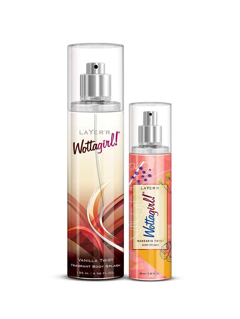 layer'r wottagirl body splash vanilla twist 135ml with layer'r wottagirl mandarin twist 60ml, spray,women - 22379329 -  Standard Image - 1