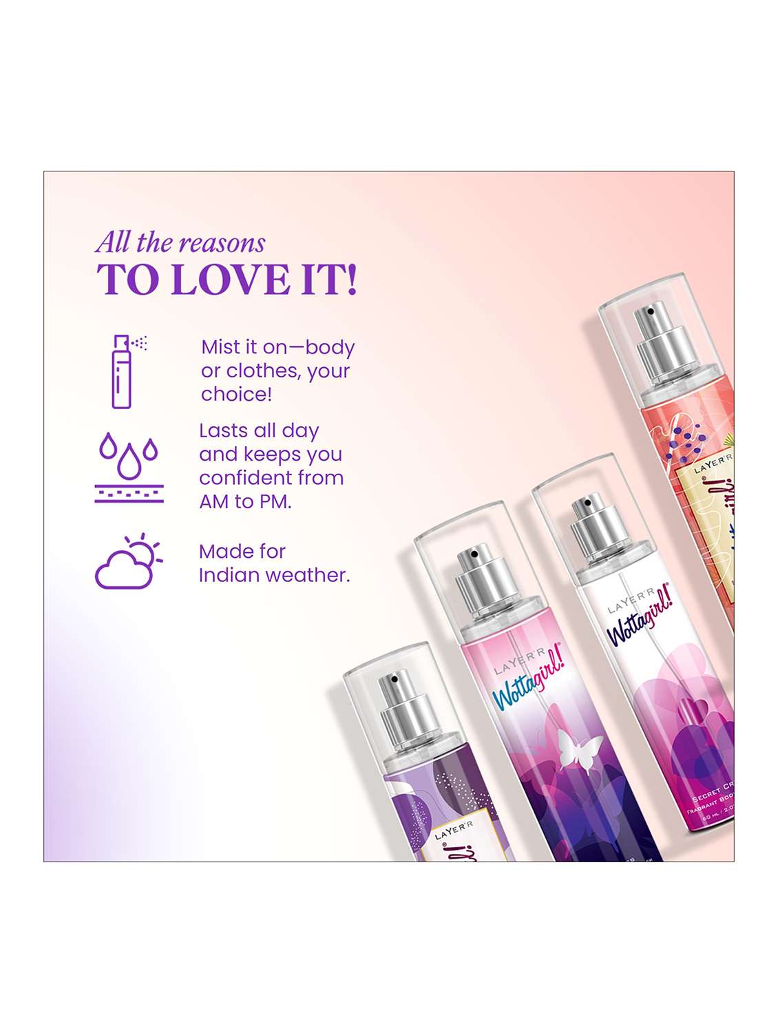 women wottagirl longlasting fragrance pack of 4 - 22379357 -  Standard Image - 1