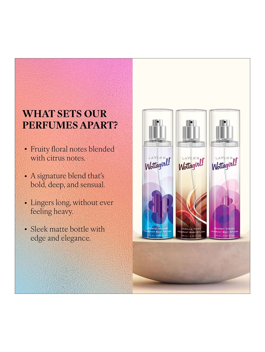 women wottagirl longlasting fragrance pack of 3 - 22379363 -  Standard Image - 1