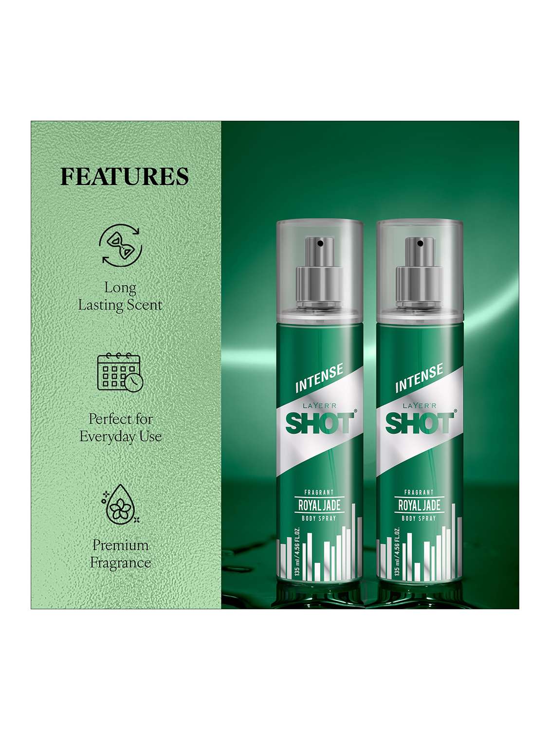 layer'r shot iconic long lasting fragrance body spray  -  for men (270 ml, pack of 2) - 22379380 -  Standard Image - 1