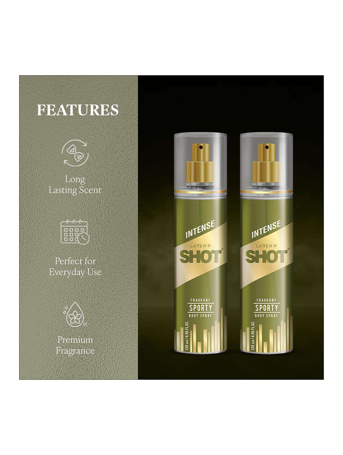  long lasting fragrance body spray  -  for men pack of 2 - 22379387 -  Standard Image - 1