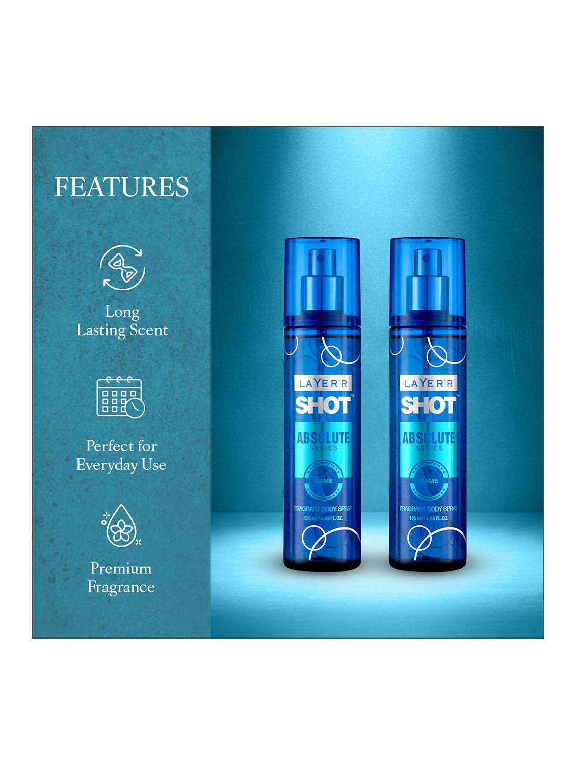 long lasting fragrance body spray  -  for men pack of 2 - 22379390 -  Standard Image - 1