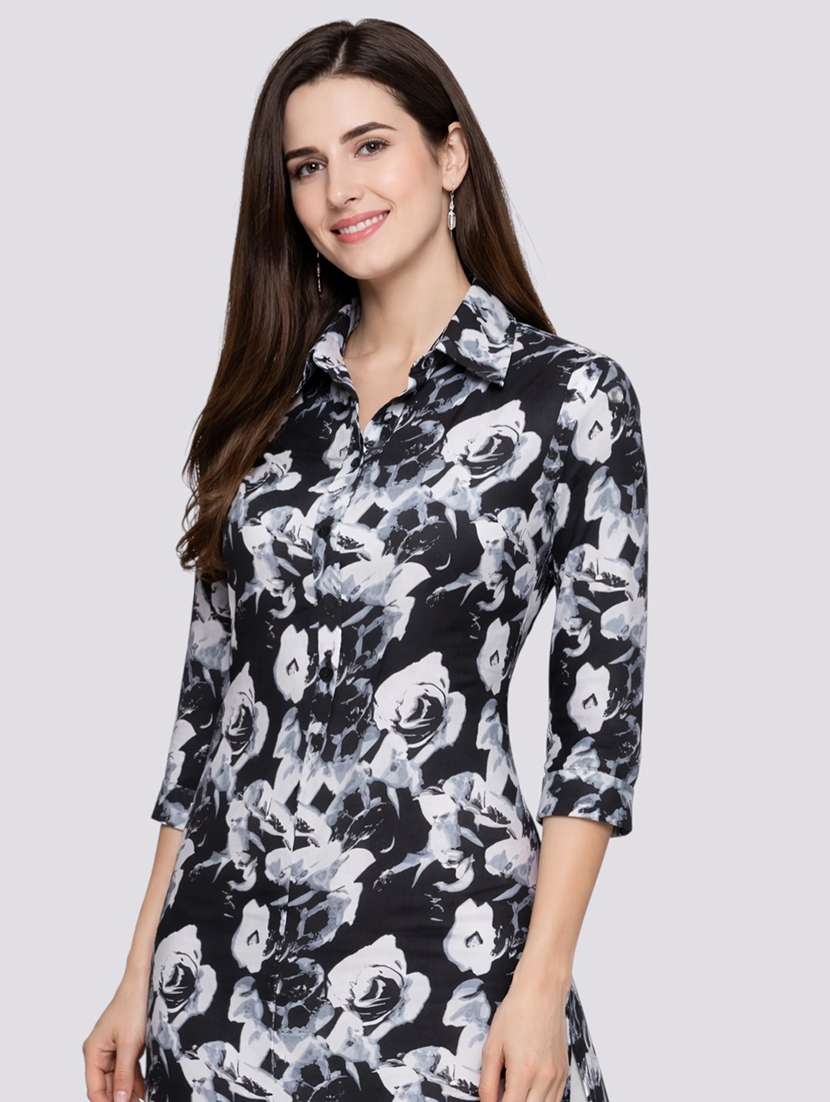 women printed crepe straight kurta - 22379614 -  Standard Image - 1