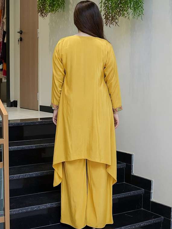 women solid with work long sleeve ethnic co-ord set - 22379627 -  Standard Image - 4