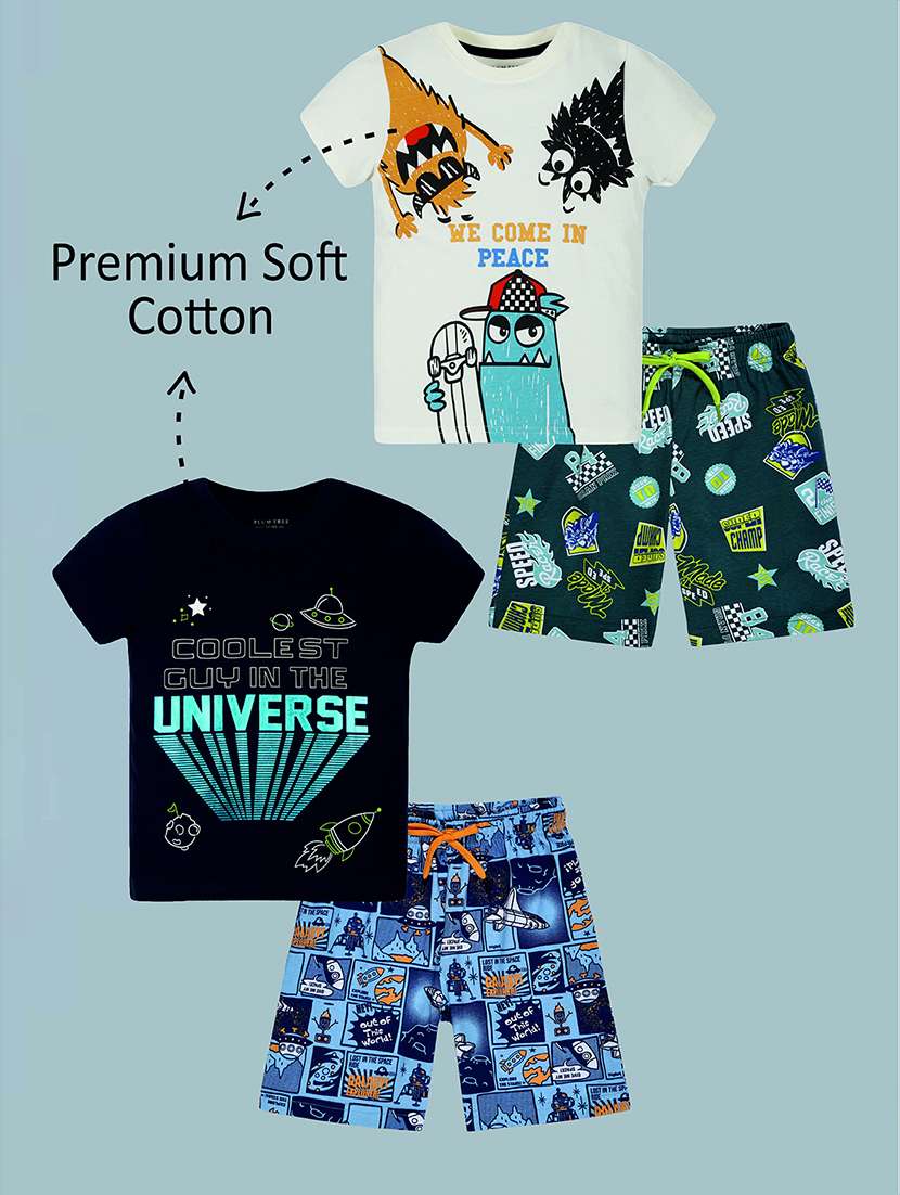 boys pack of 2 printed shorts set