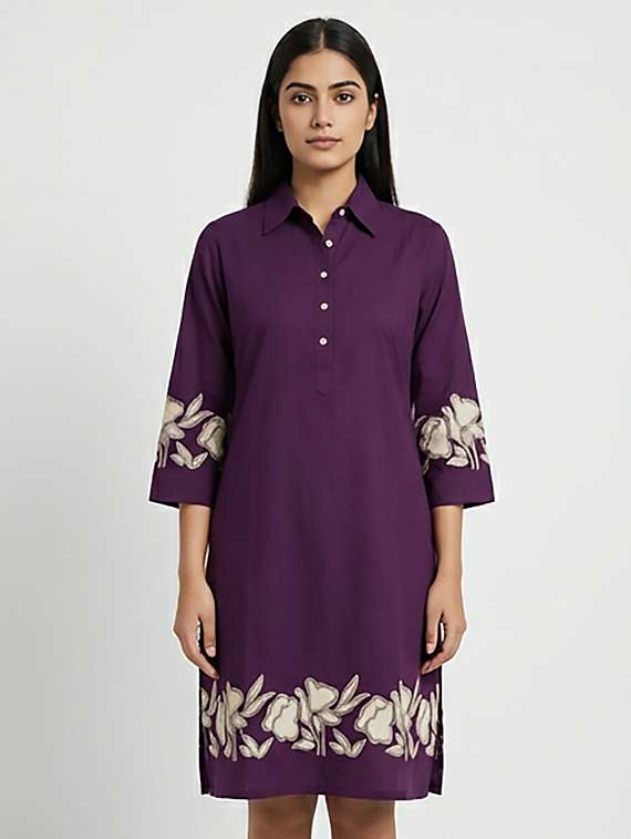 women printed three quarter sleeve kurta - 22379677 -  Standard Image - 1