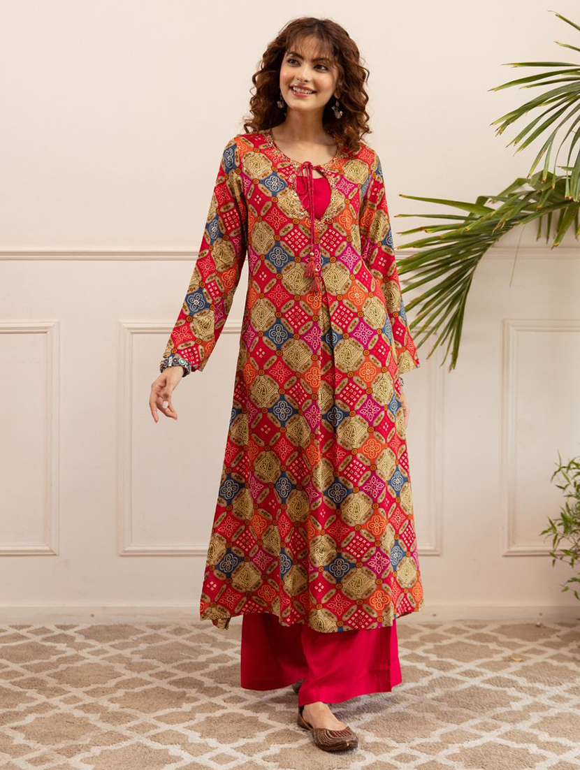 women printed kurta and palazzo set - 22379711 -  Standard Image - 1