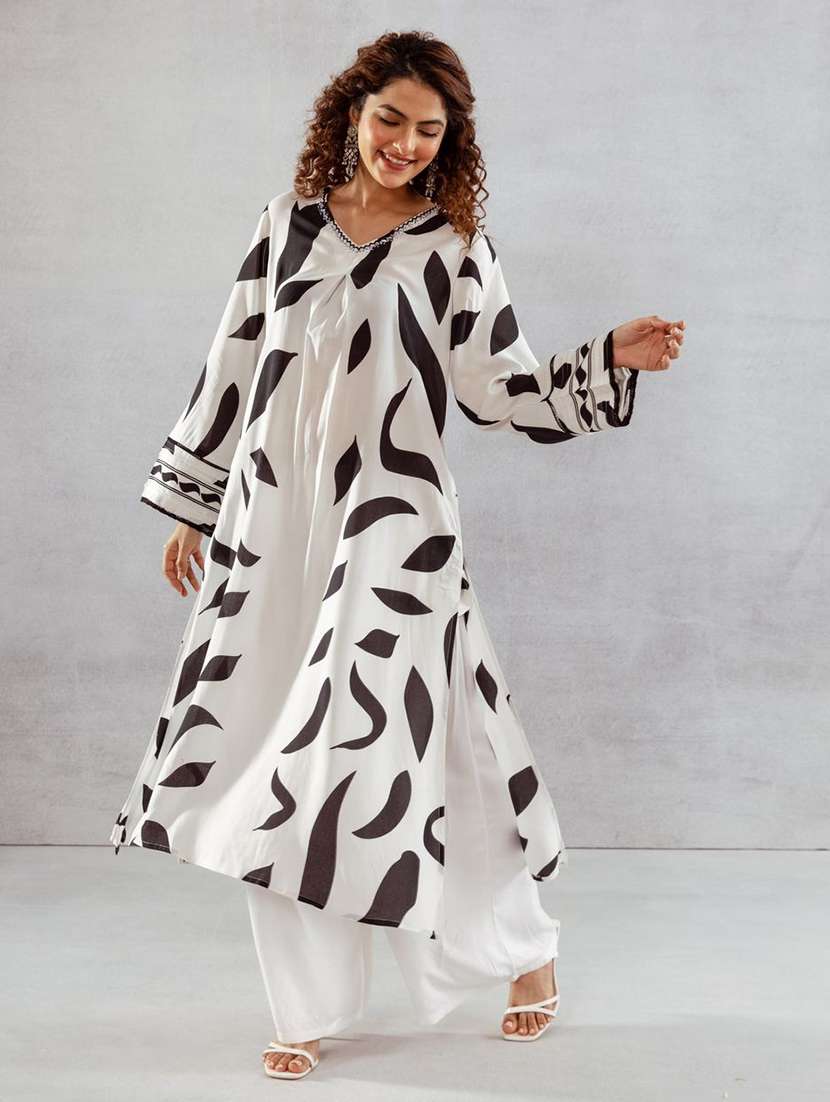 women printed kurta and palazzo set - 22379714 -  Standard Image - 1