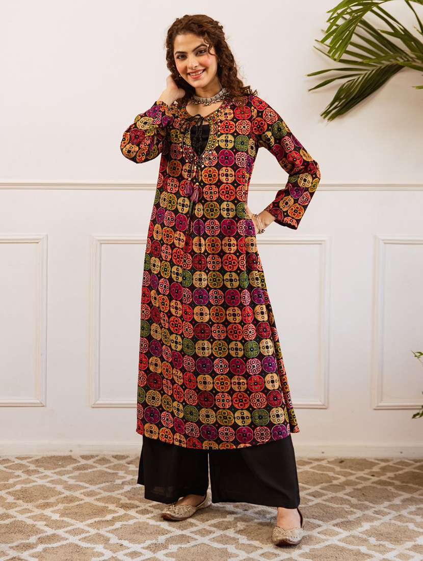 women printed kurta and palazzo set - 22379715 -  Standard Image - 1