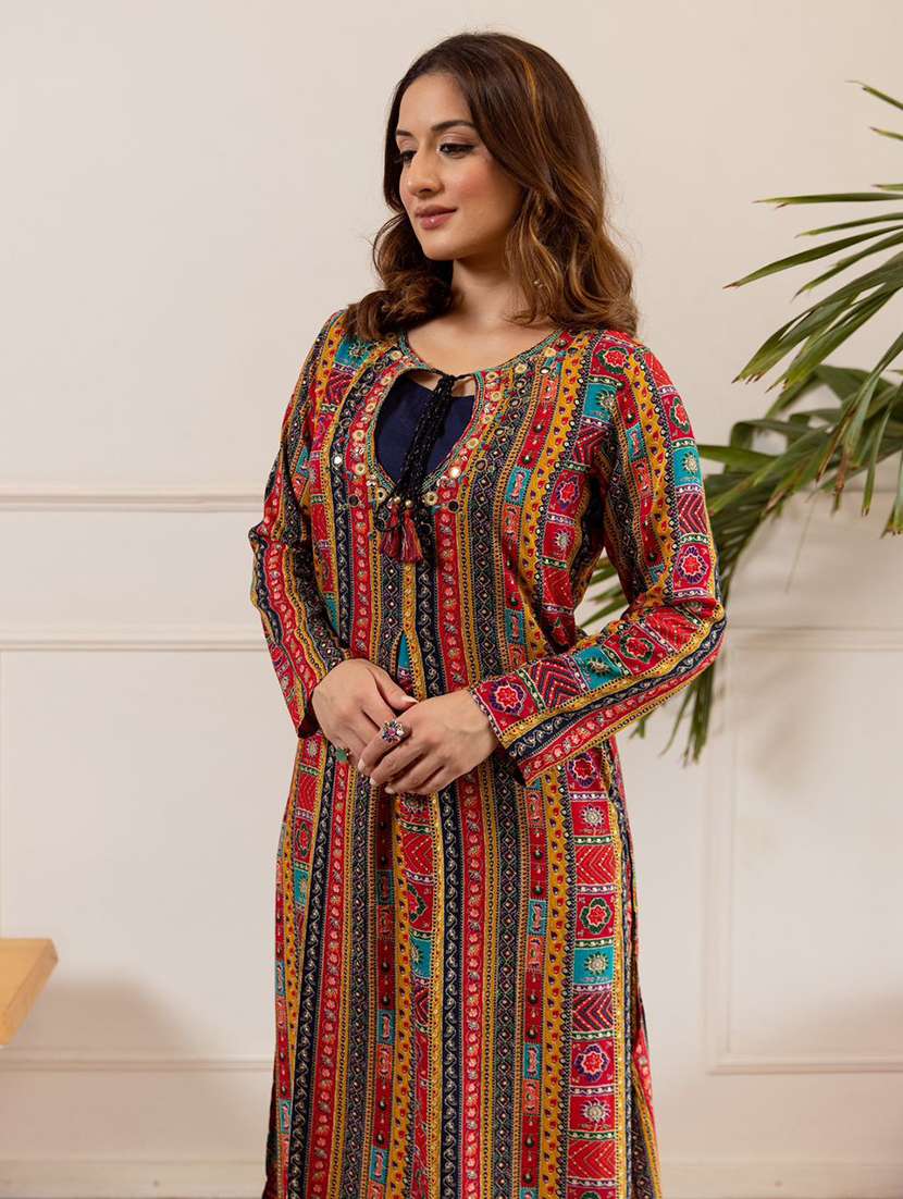 women printed kurta and palazzo set - 22379719 -  Standard Image - 1