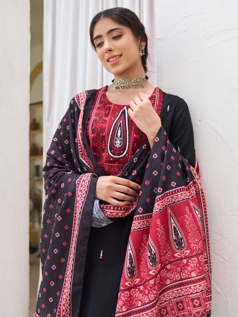 women printed kurta and pant with dupatta set - 22379759 -  Standard Image - 1