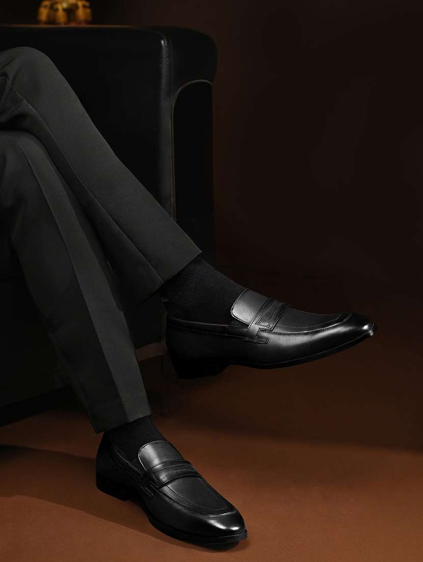 men solid slip on formal shoes - 22379770 -  Standard Image - 1