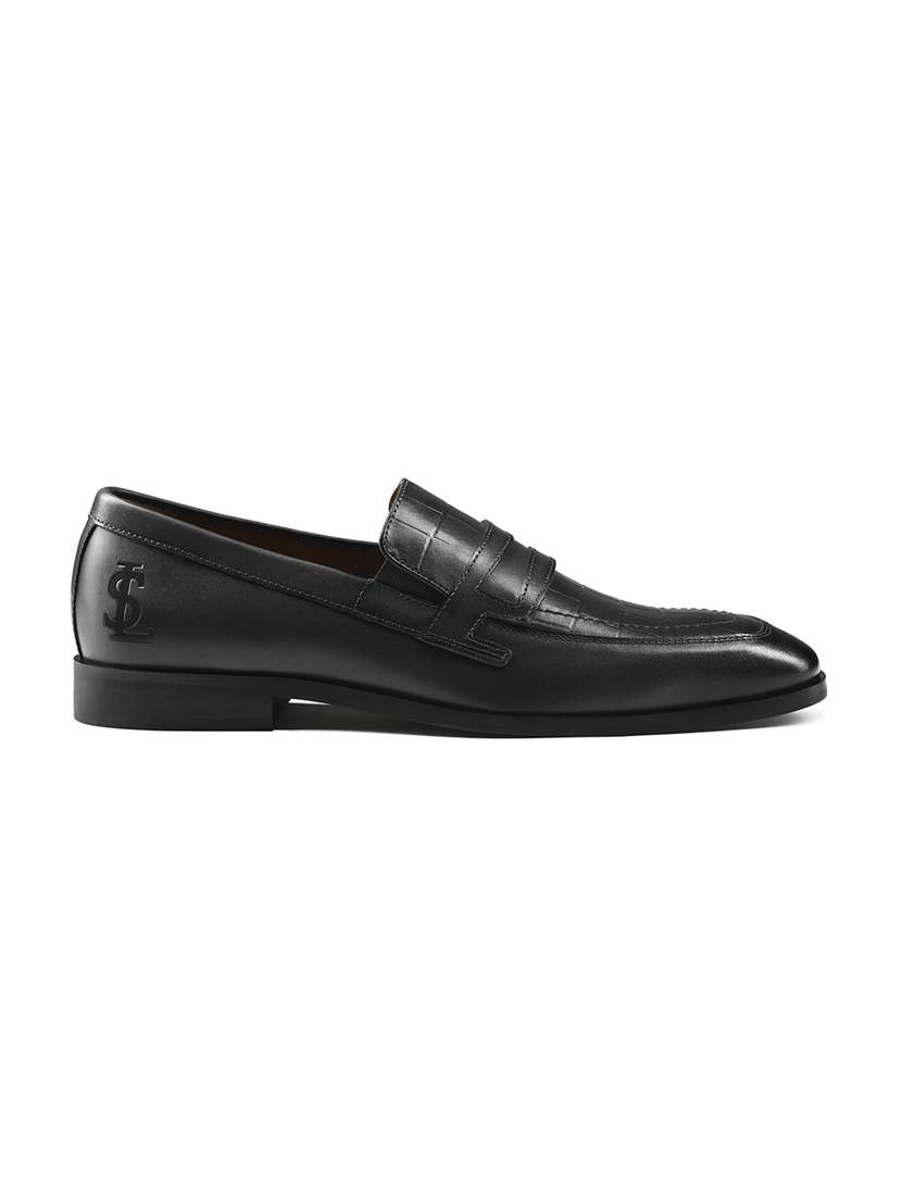 men textured slip on formal shoes - 22379772 -  Standard Image - 4