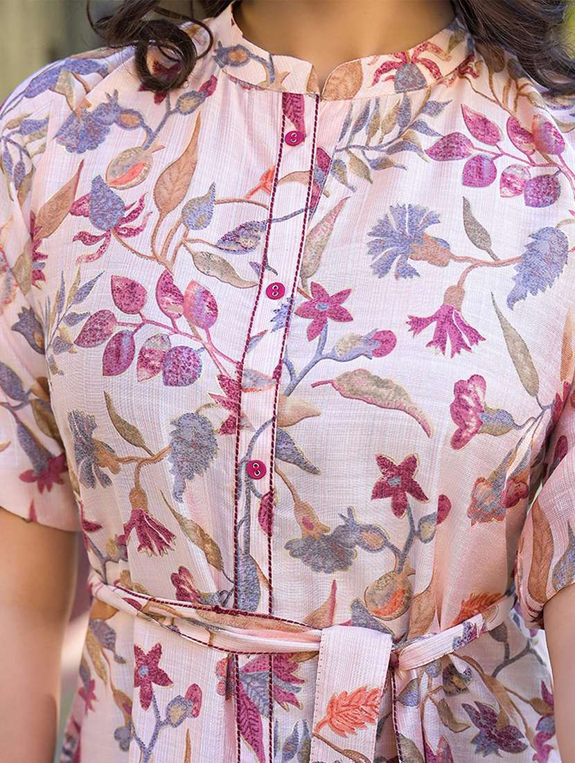 women floral short sleeve ethnic dress - 22379776 -  Standard Image - 4