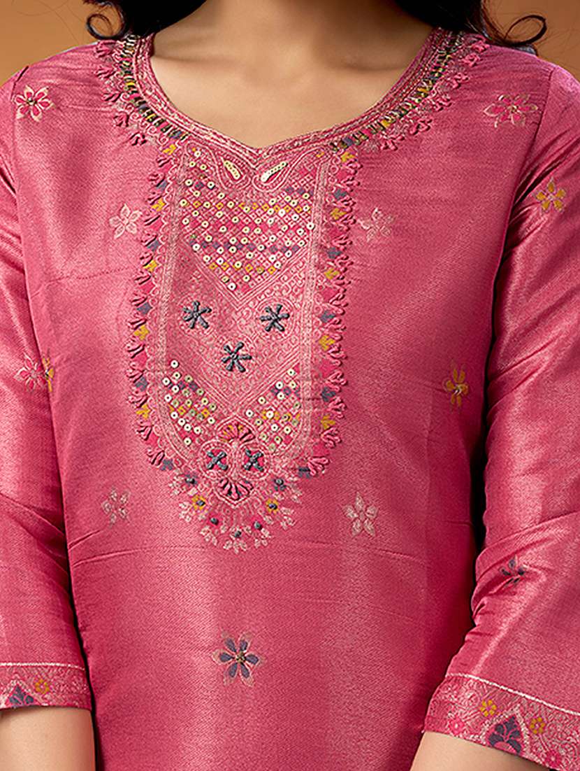 women printed three quarter sleeve kurta pant with dupatta set - 22379785 -  Standard Image - 4