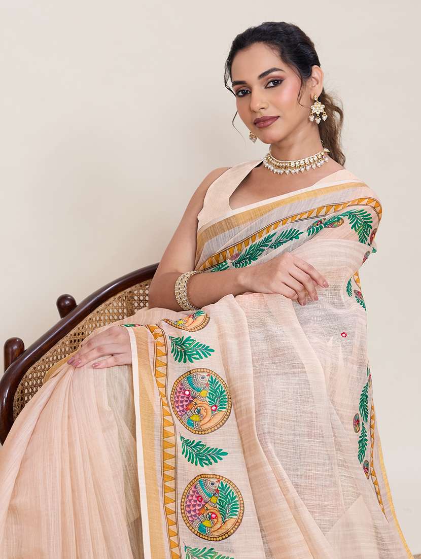 women printed casual wear saree with blouse - 22379869 -  Standard Image - 1