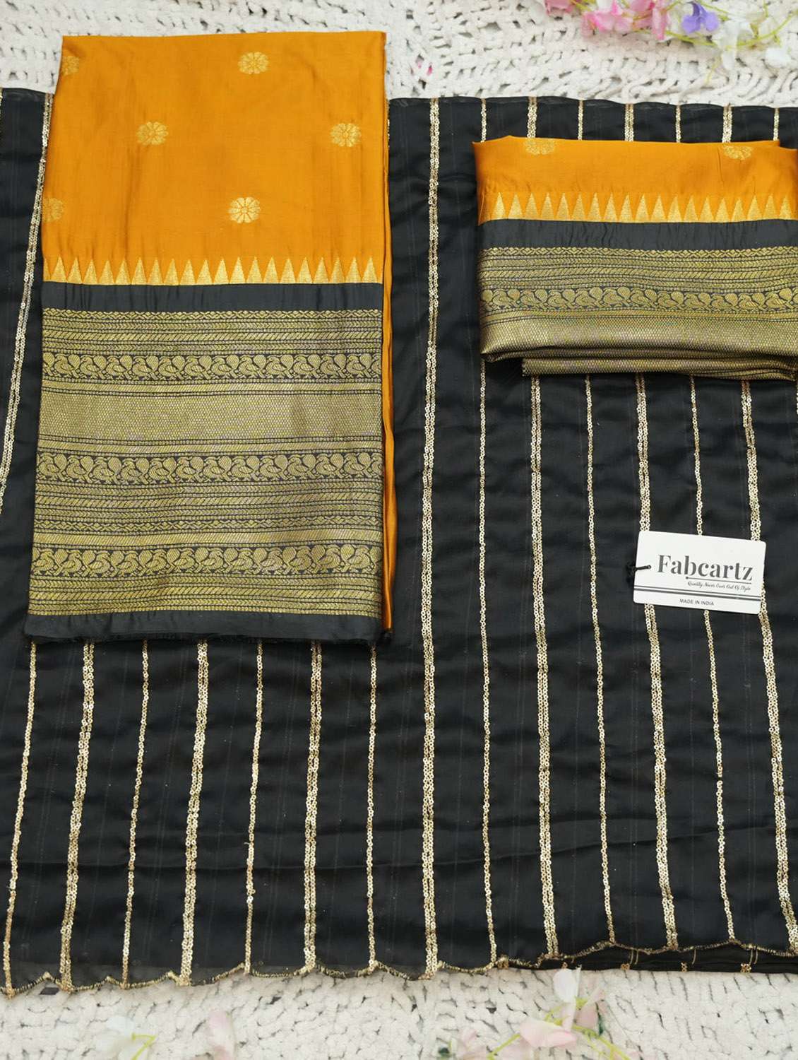 yellow silk flared lehenga - 22379895 -  Standard Image - 4