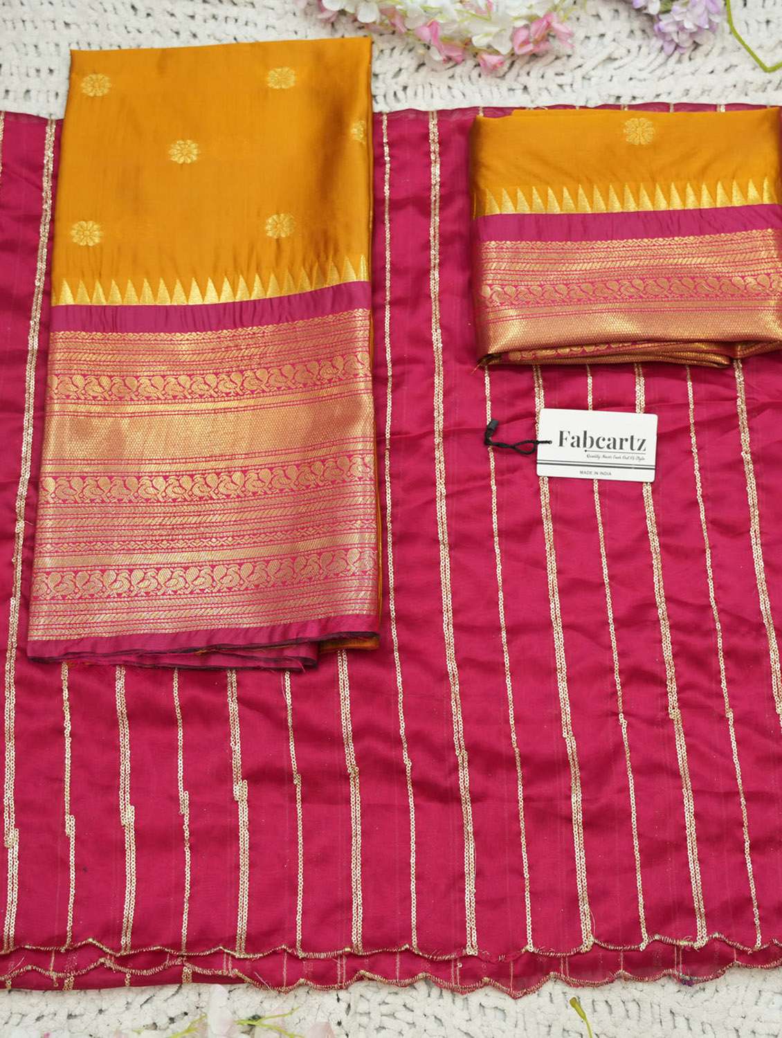 mustard silk flared lehenga - 22379896 -  Standard Image - 4