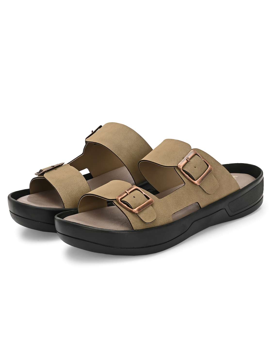 men solid slip on sandal - 22379900 -  Standard Image - 1
