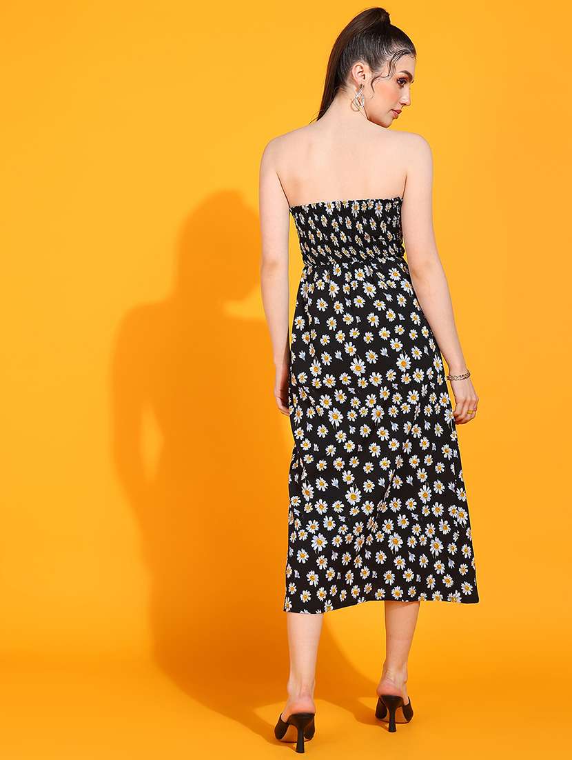 women floral print strapless tube a-line dress - 22379938 -  Standard Image - 4