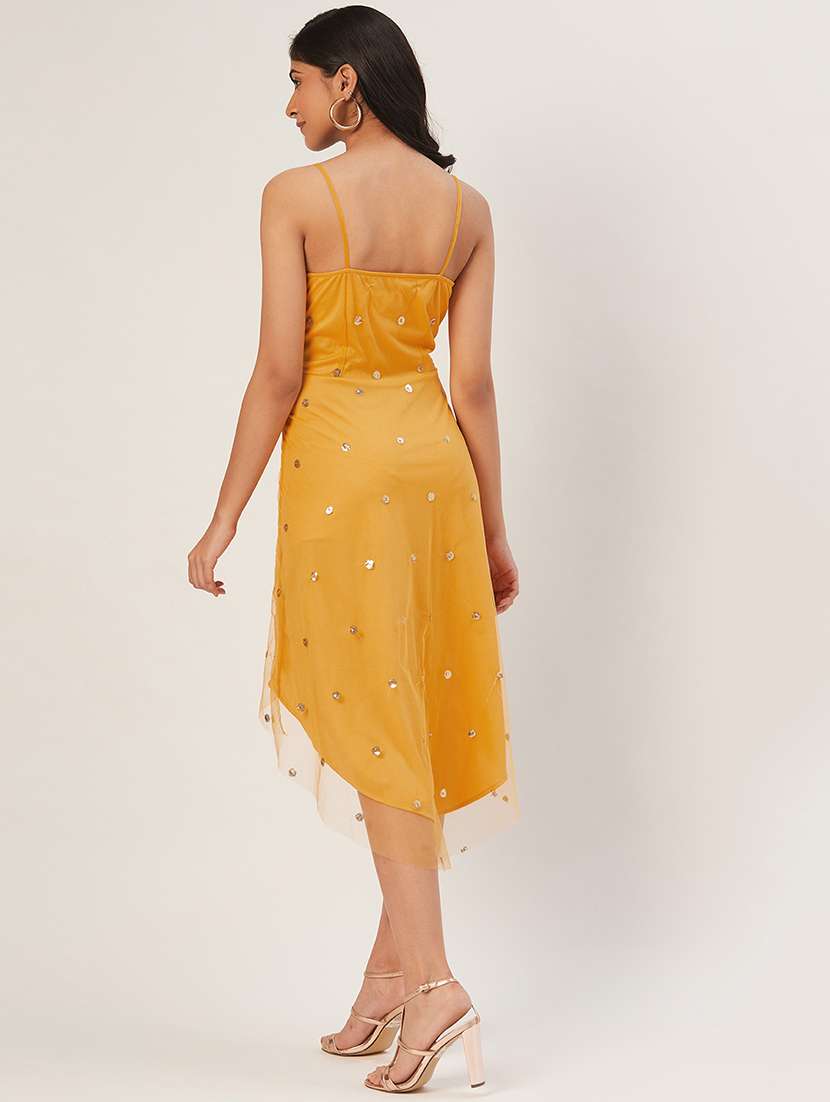 women self designed shoulder strap asymmetric dress - 22380022 -  Standard Image - 4