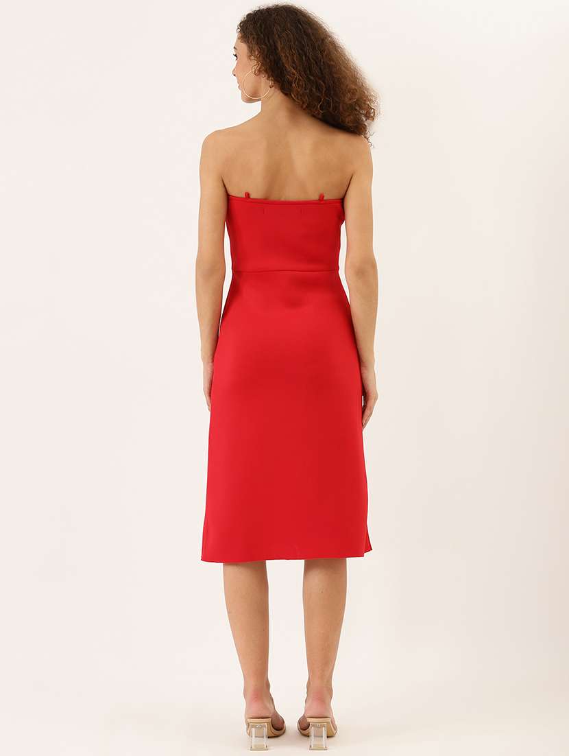 women solid sleeveless tube sheath dress - 22380025 -  Standard Image - 4