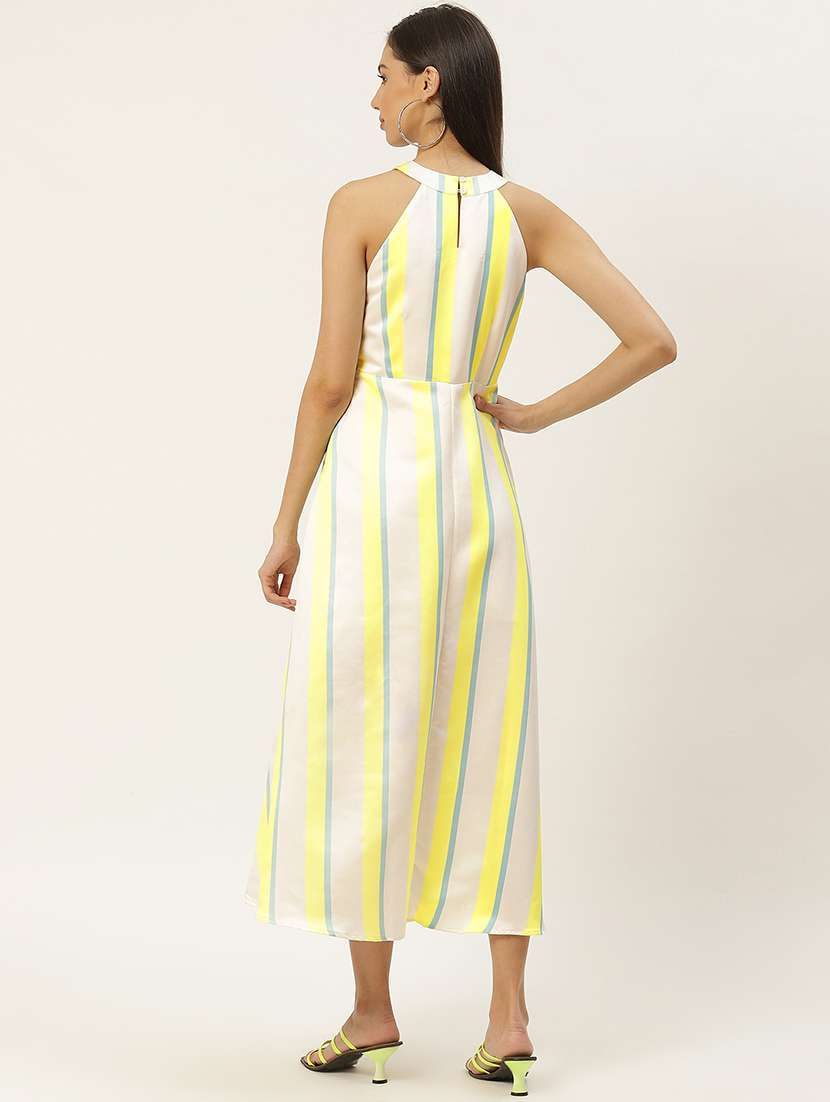 women striped halter neck a-line dress - 22380038 -  Standard Image - 4