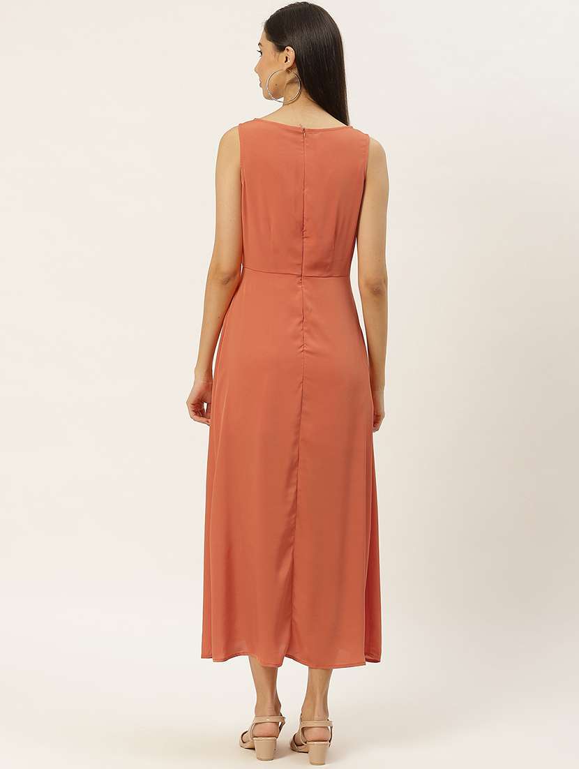 women solid sleeveless a-line dress - 22380040 -  Standard Image - 4