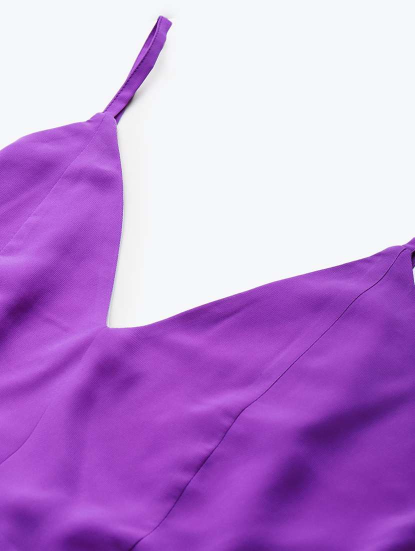 women solid shoulder strap a-line dress - 22380049 -  Standard Image - 1
