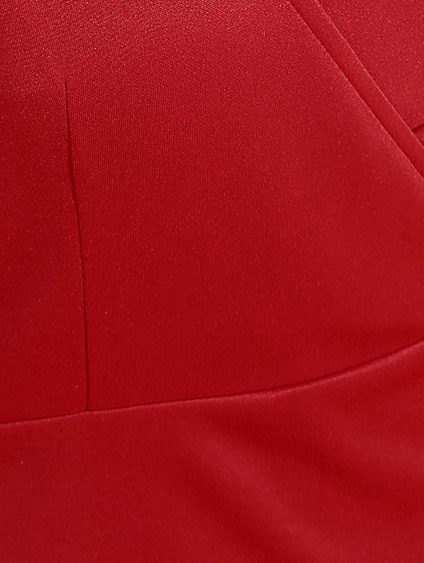 women solid single shoulder high slit a-line dress - 22380243 -  Standard Image - 1