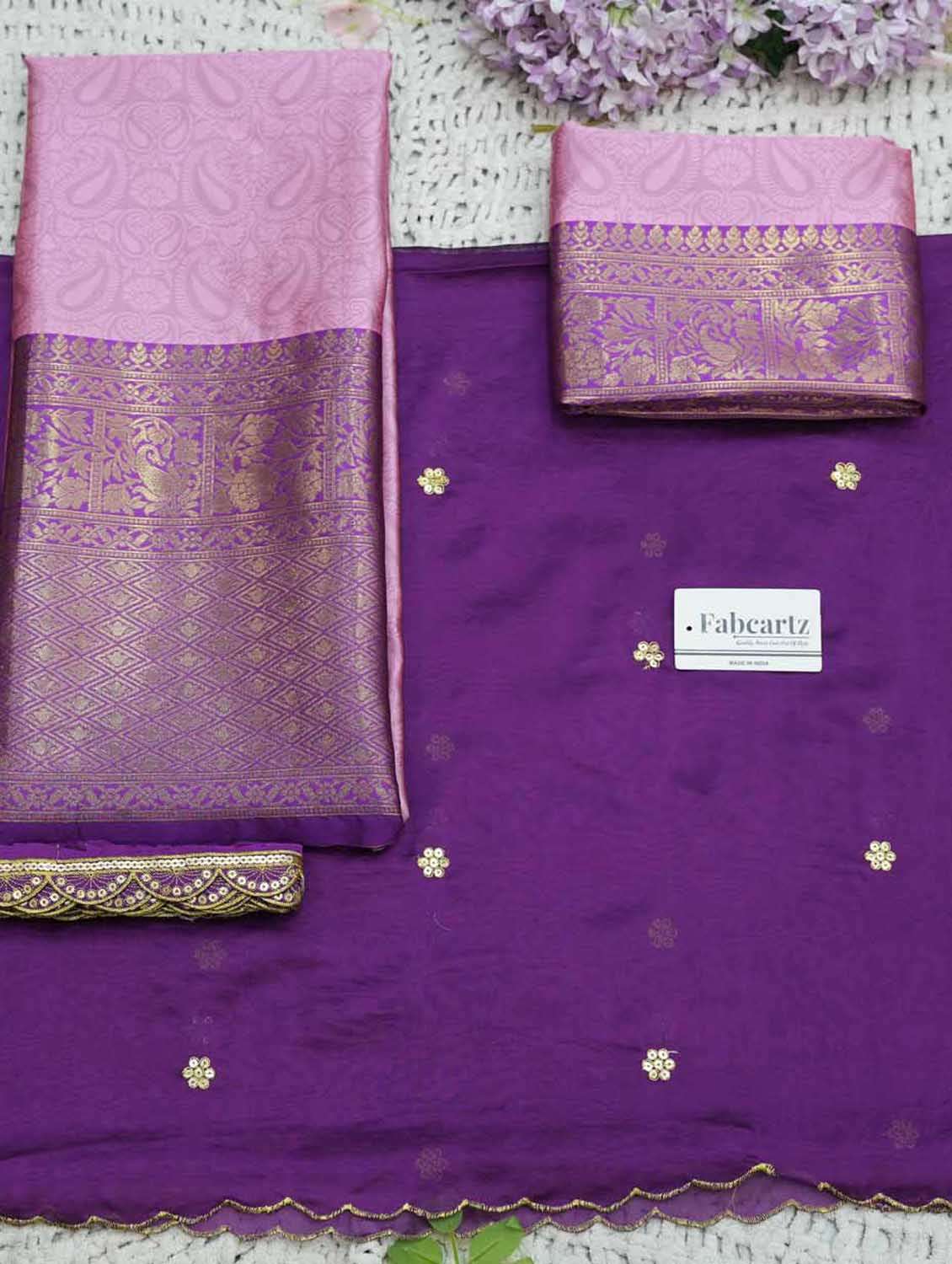 pink silk flared lehenga - 22380560 -  Standard Image - 4