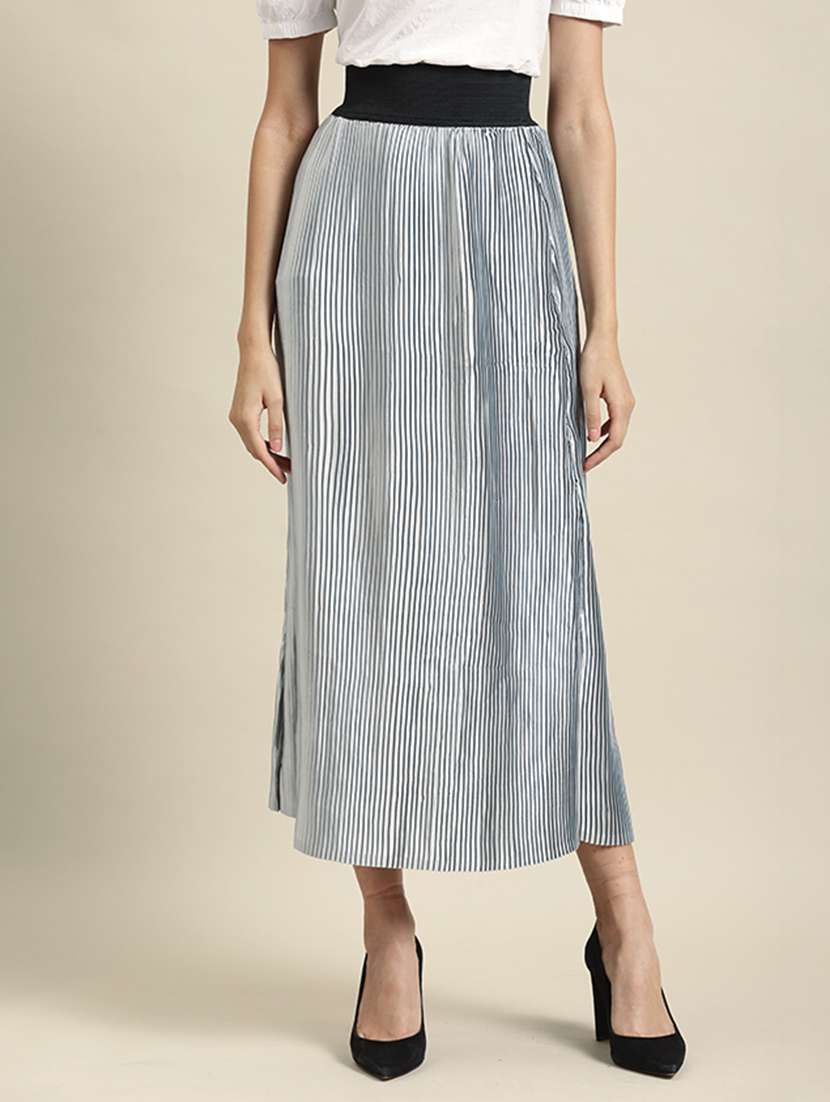 women striped high rise a-line skirt - 22380571 -  Standard Image - 1