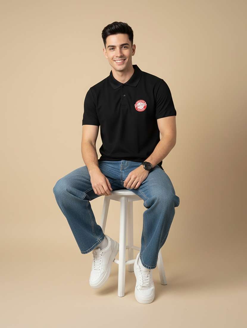 men printed short sleeve regular fit polo t-shirt - 22380656 -  Standard Image - 4