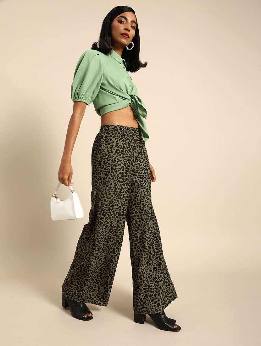 women animal print mid staright palazzo - 22380724 -  Standard Image - 4