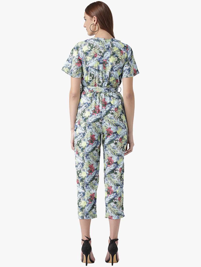 Women Floral Print Short Sleeve Jumpsuit - 22380746 -  Standard Image - 4