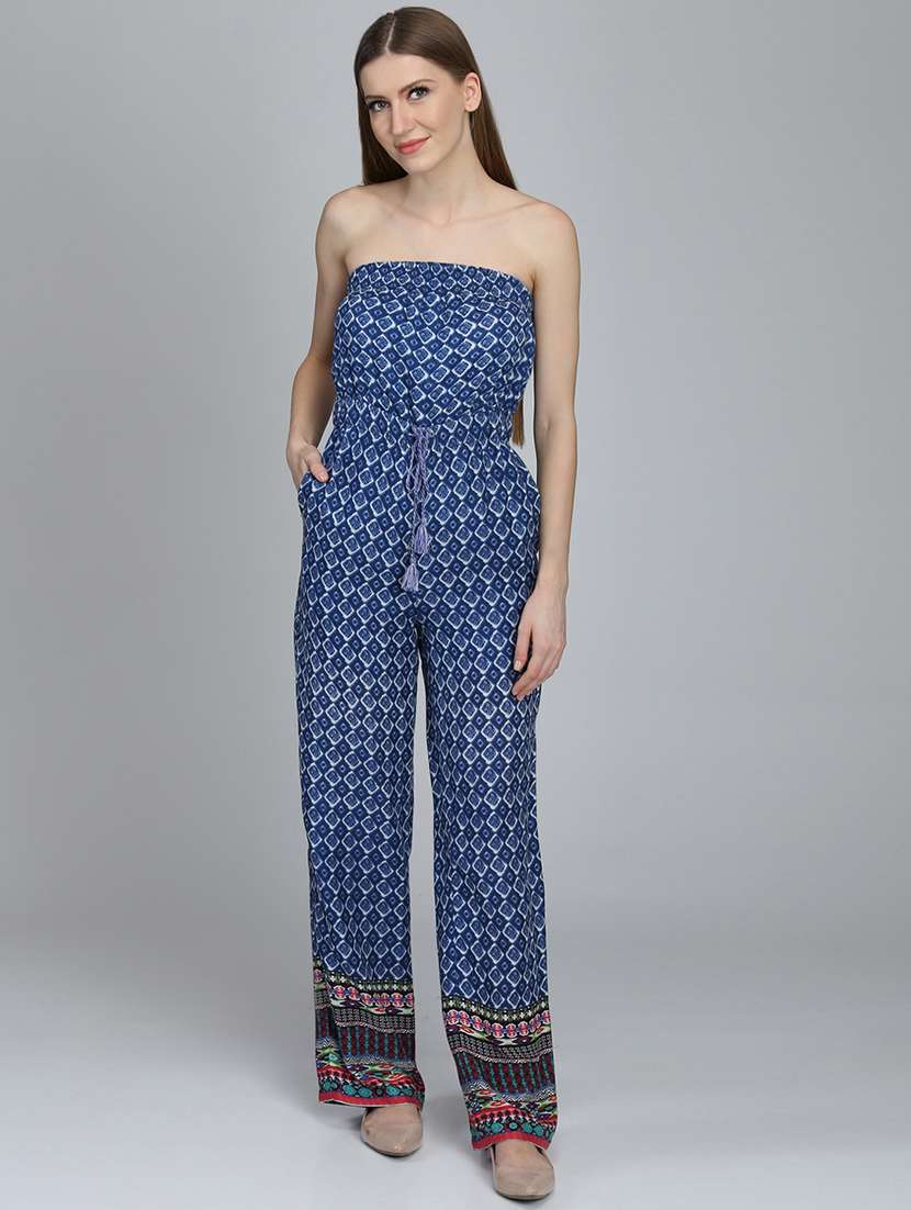 women printed strapless jumpsuit - 22380756 -  Standard Image - 1