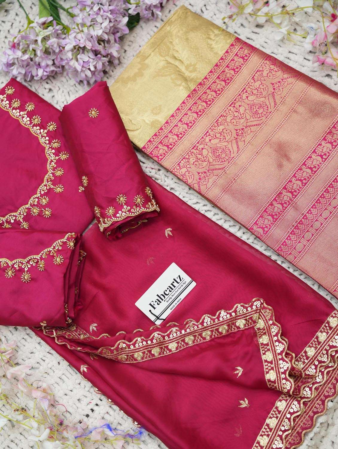 beige silk flared lehenga - 22380793 -  Standard Image - 4