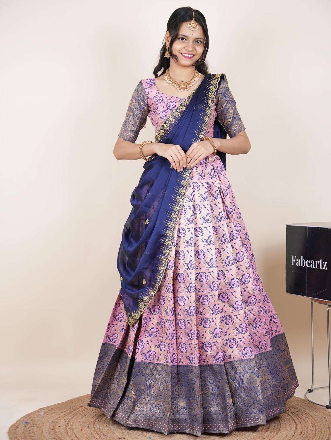 pink silk flared lehenga - 22380812 -  Standard Image - 1