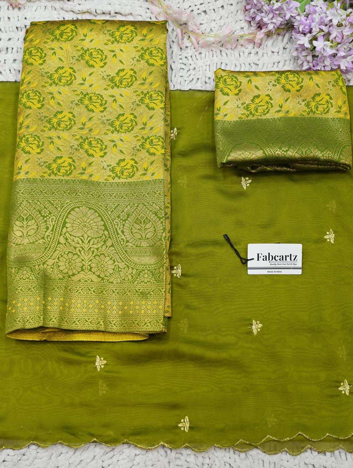 yellow silk flared lehenga - 22380817 -  Standard Image - 4